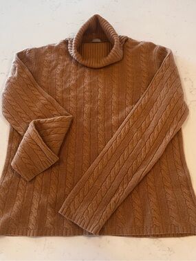 Deane & White 💯% Cashmere Cable Knit Turtleneck Sweater Women’s -Size Medium-EUC